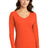 Port & Co Women's   Long Sleeve Fan Favorite V-Neck Tee