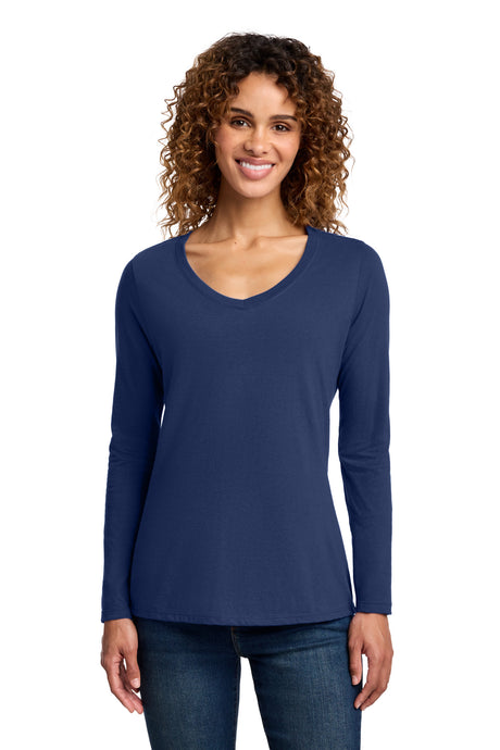 Port & Co Women's   Long Sleeve Fan Favorite V-Neck Tee