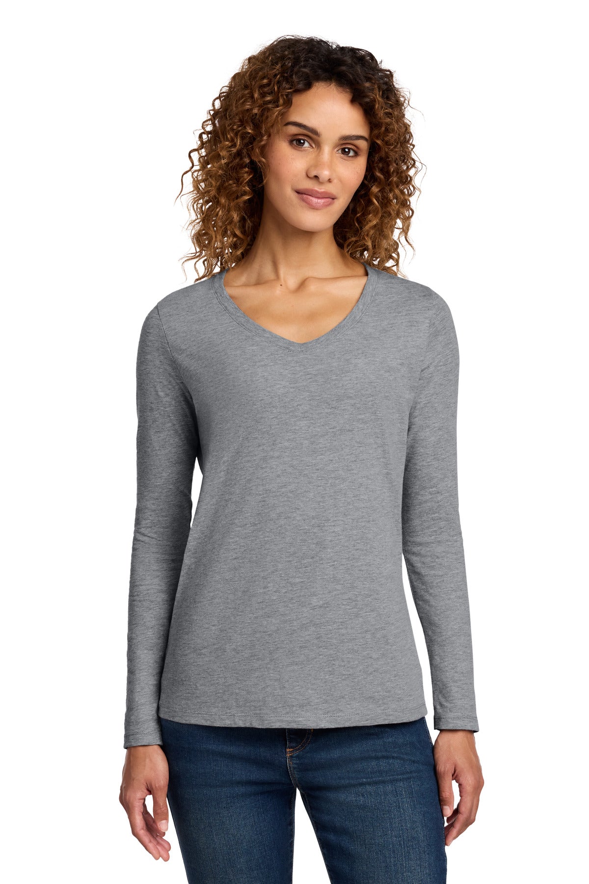 Port & Co Women's   Long Sleeve Fan Favorite V-Neck Tee