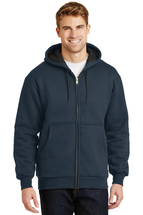 CornerStone Men's   Heavyweight Full-Zip Hooded Sweatshirt with Thermal Lining