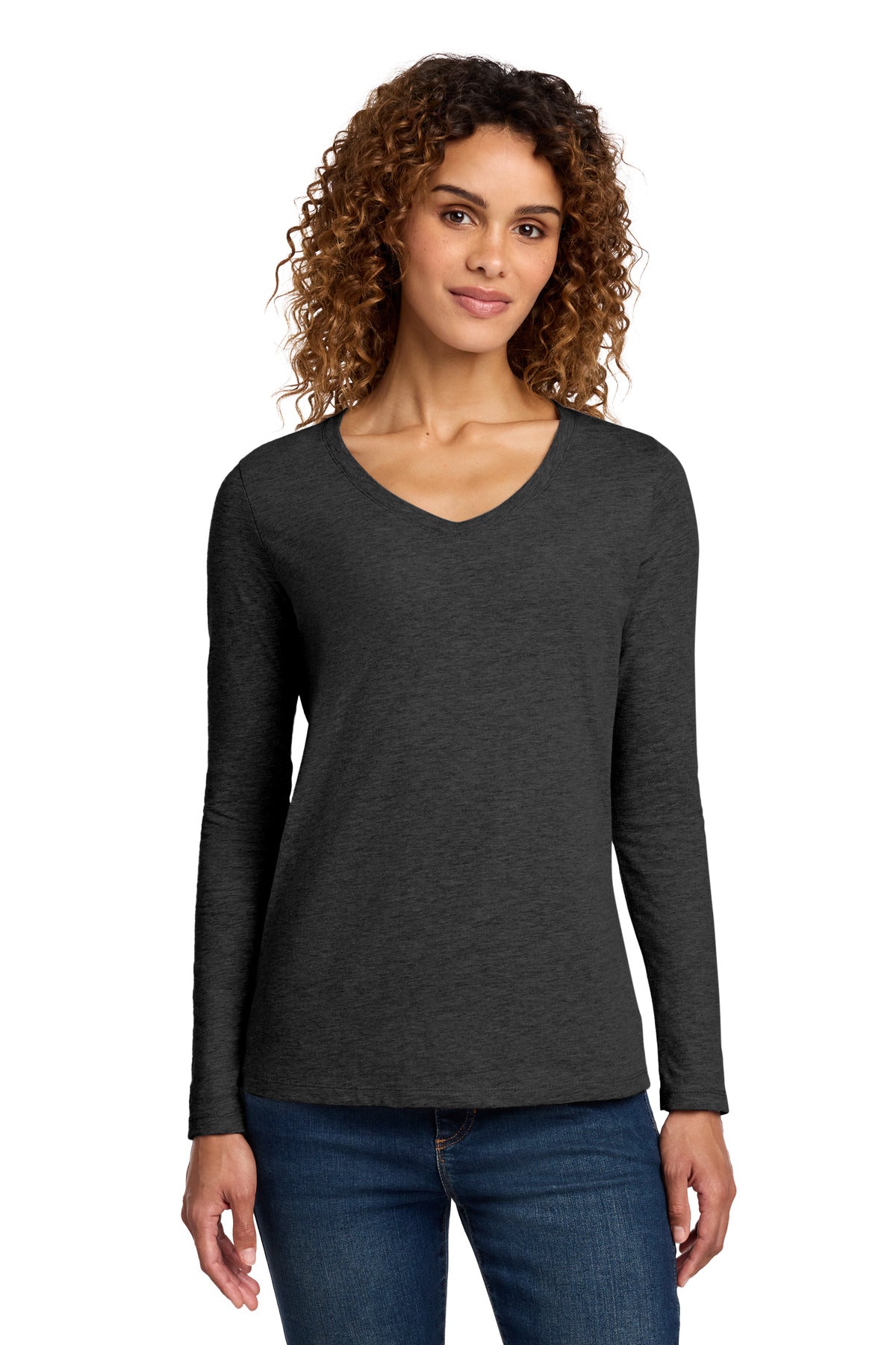 Port & Co Women's   Long Sleeve Fan Favorite V-Neck Tee
