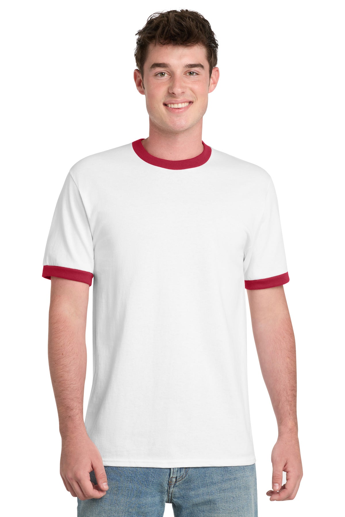 Port & Co Men's   Core Cotton Ringer Tee