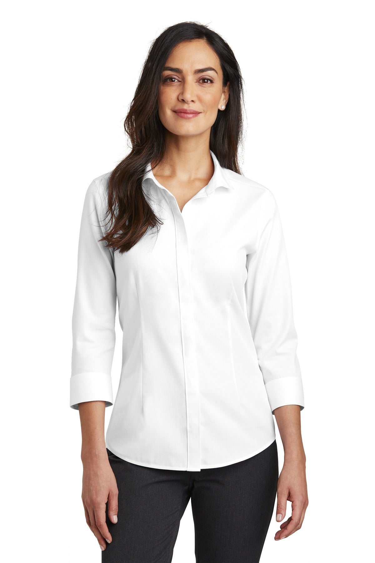 Red House Women's    3/4-Sleeve Nailhead Non-Iron Shirt