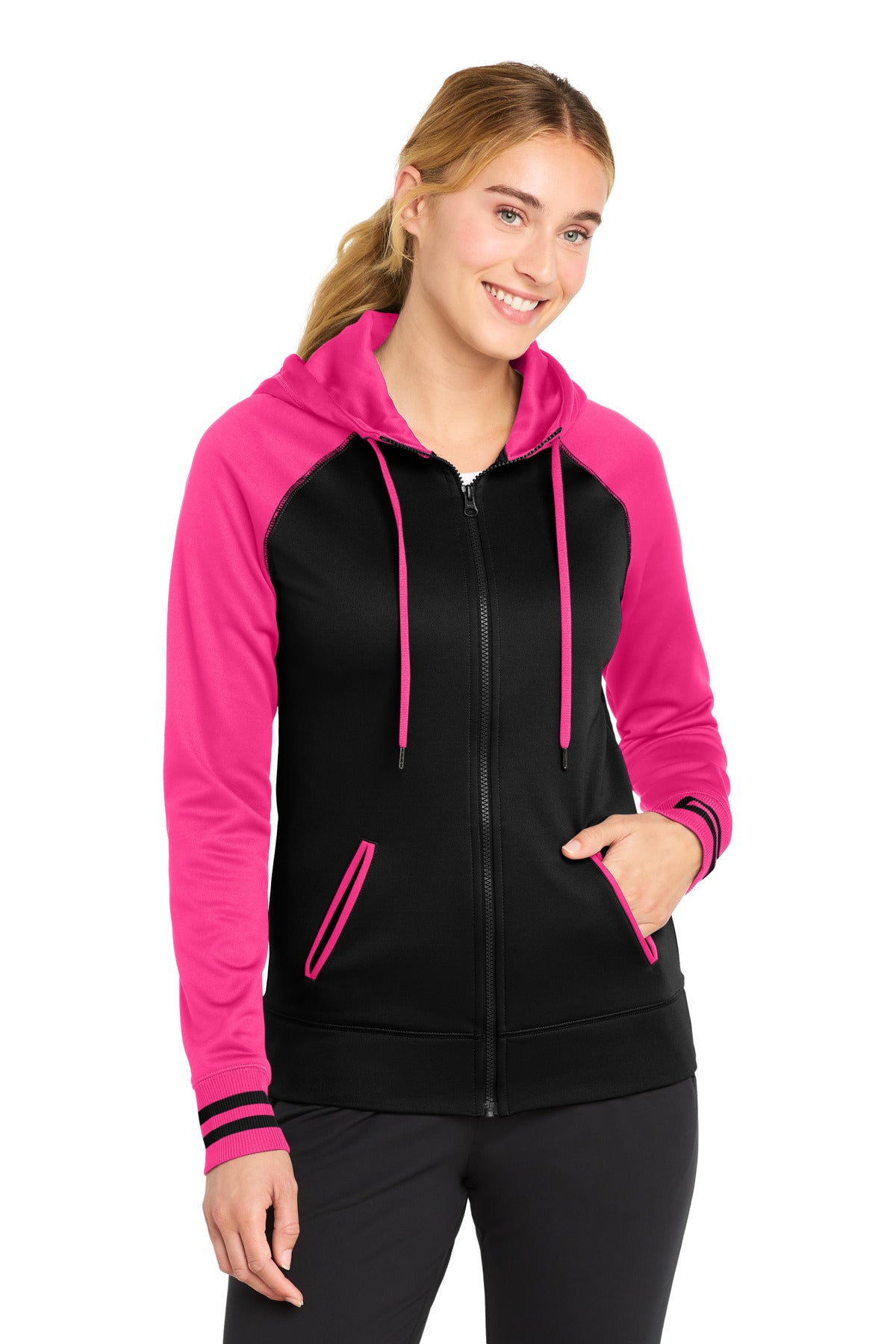 Sport-Tek Women's   Sport-Wick   Varsity Fleece Full-Zip Hooded Jacket