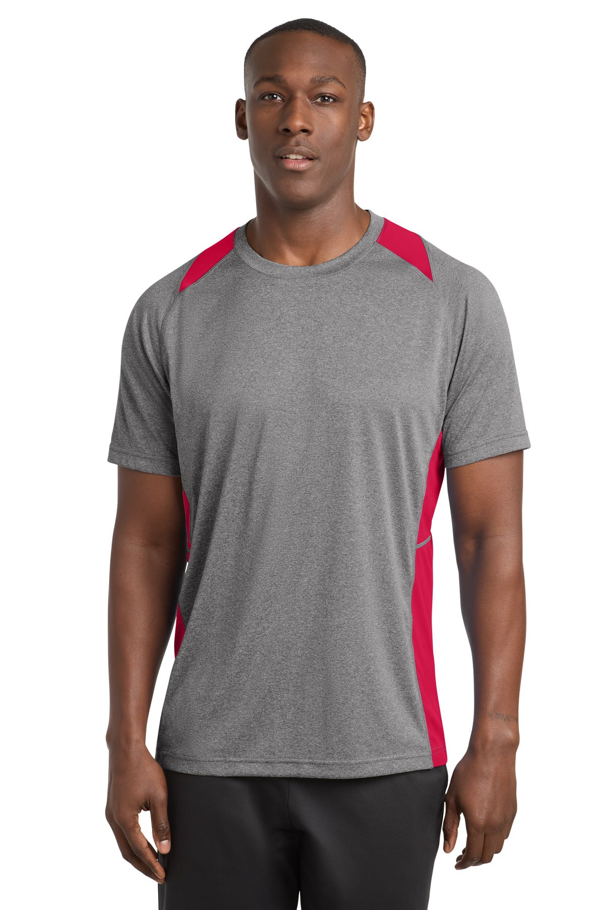 Sport-Tek Men's   Heather Colorblock Contender   Tee