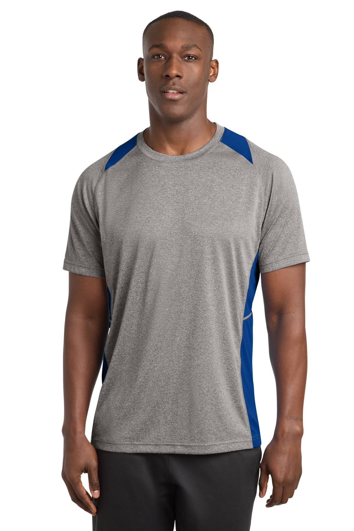 Sport-Tek Men's   Heather Colorblock Contender   Tee