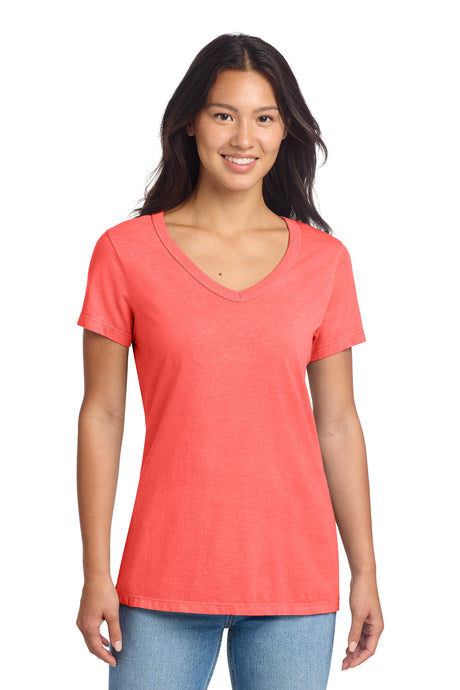 Port & Co Women's   Beach Wash   Garment-Dyed V-Neck Tee LPC099V