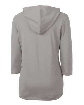 Cutter & Buck Womens Virtue Recycled Featherlight Pique Half Zip Hooded Pullover-1