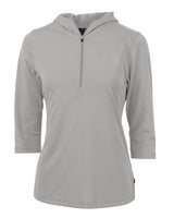 Cutter & Buck Womens Virtue Recycled Featherlight Pique Half Zip Hooded Pullover-3