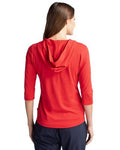Cutter & Buck Womens Virtue Recycled Featherlight Pique Half Zip Hooded Pullover-1