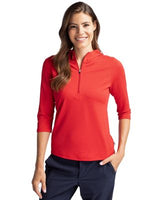 Cutter & Buck Womens Virtue Recycled Featherlight Pique Half Zip Hooded Pullover-6