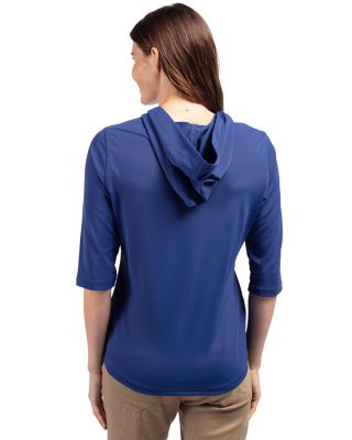 Cutter & Buck Womens Virtue Recycled Featherlight Pique Half Zip Hooded Pullover-3