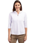 Cutter & Buck Womens Virtue Recycled Featherlight Pique Half Zip Hooded Pullover-1