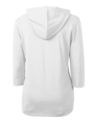 Cutter & Buck Womens Virtue Recycled Featherlight Pique Half Zip Hooded Pullover-6
