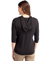 Cutter & Buck Womens Virtue Recycled Featherlight Pique Half Zip Hooded Pullover-8