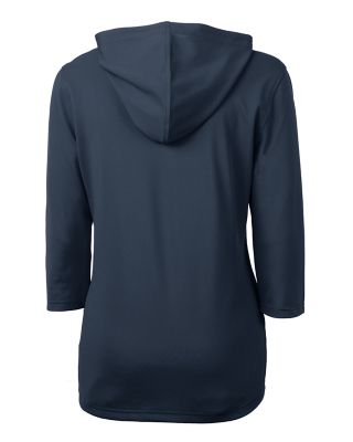 Cutter & Buck Womens Virtue Recycled Featherlight Pique Half Zip Hooded Pullover-3