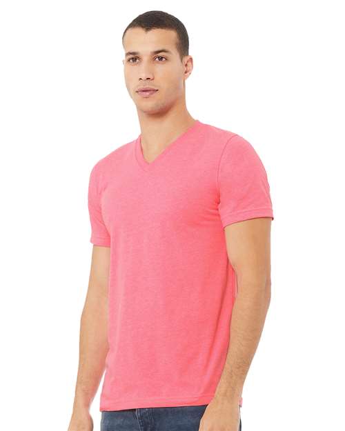 BELLA + CANVAS Men's Heather CVC V-Neck Tee-2