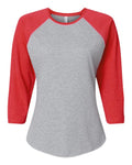 LAT Women's Baseball Fine Jersey Three-Quarter Sleeve Tee-1