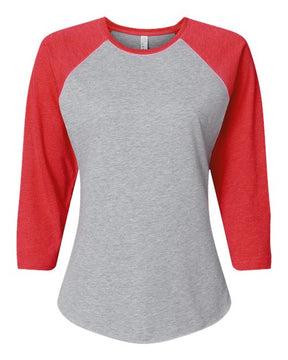 LAT Women's Baseball Fine Jersey Three-Quarter Sleeve Tee-1