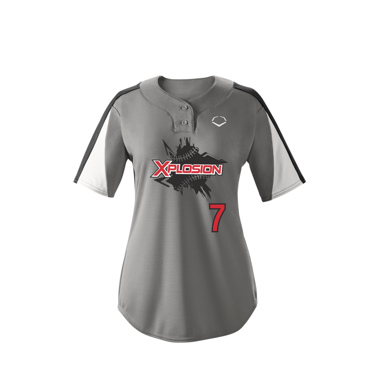 Wilson Girl's E601 2-button Placket Pullover Softball Jersey-2