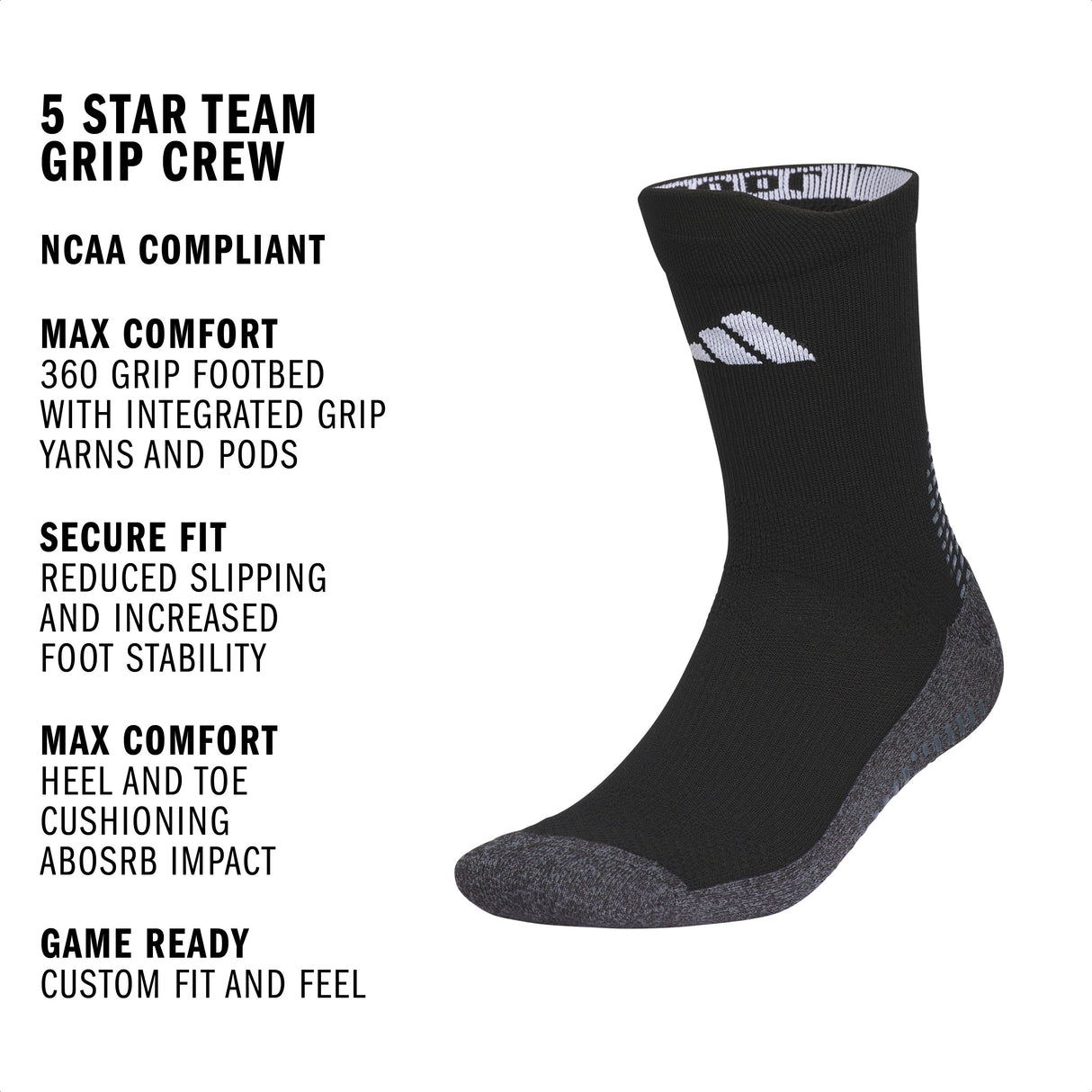 adidas 5 Star Team Grip Crew Sock-2