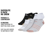 adidas Girl's Superlite 6-Pack No Show Sock-2