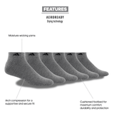 adidas Men's Athletic Cushioned 6-Pack Low Cut Sock-2