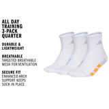 adidas Men's All Day Training 3-Pack Quarter Sock-2