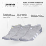 adidas Women's Cushioned 3.0 3-Pack No Show Sock-2