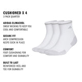 adidas Men's Cushioned X4 3-Pack Quarter Sock-2