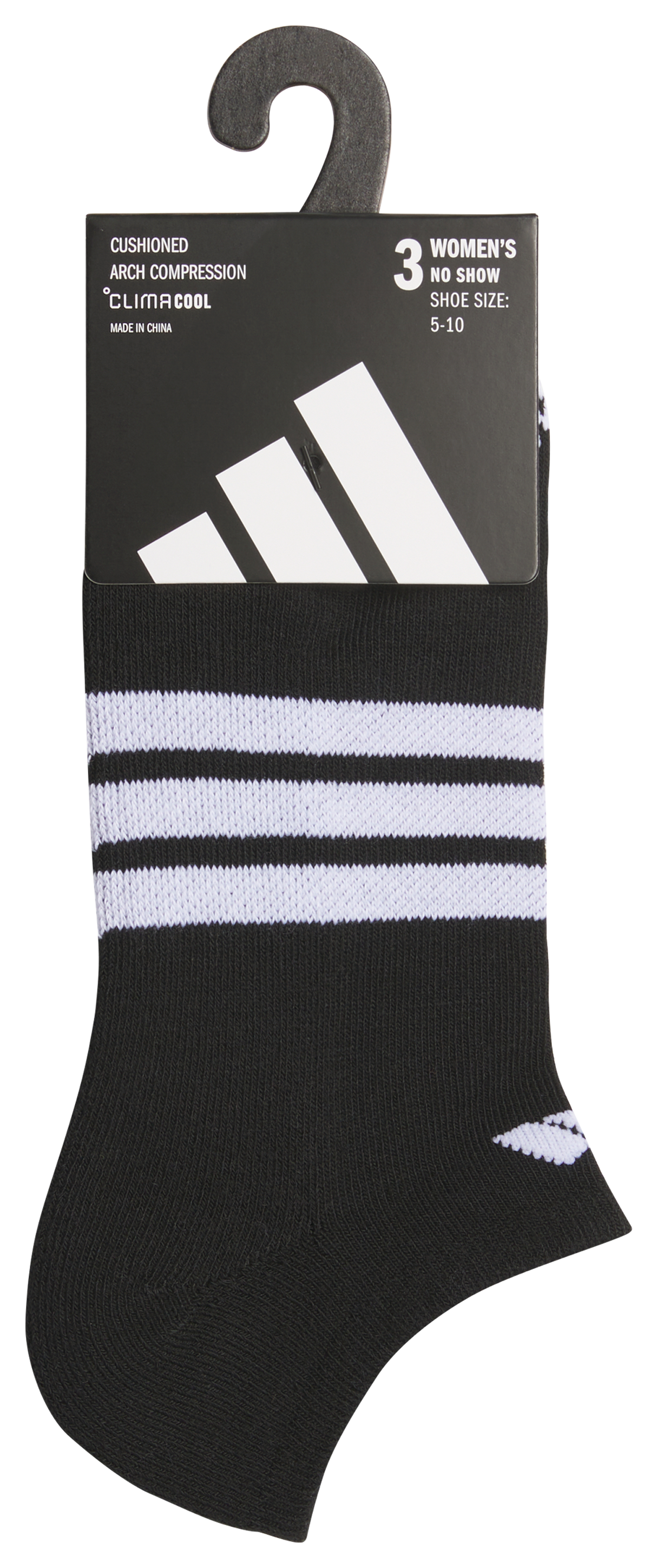 adidas Women's Cushioned 3-Stripe 4.0 3-Pack No Show Sock-6