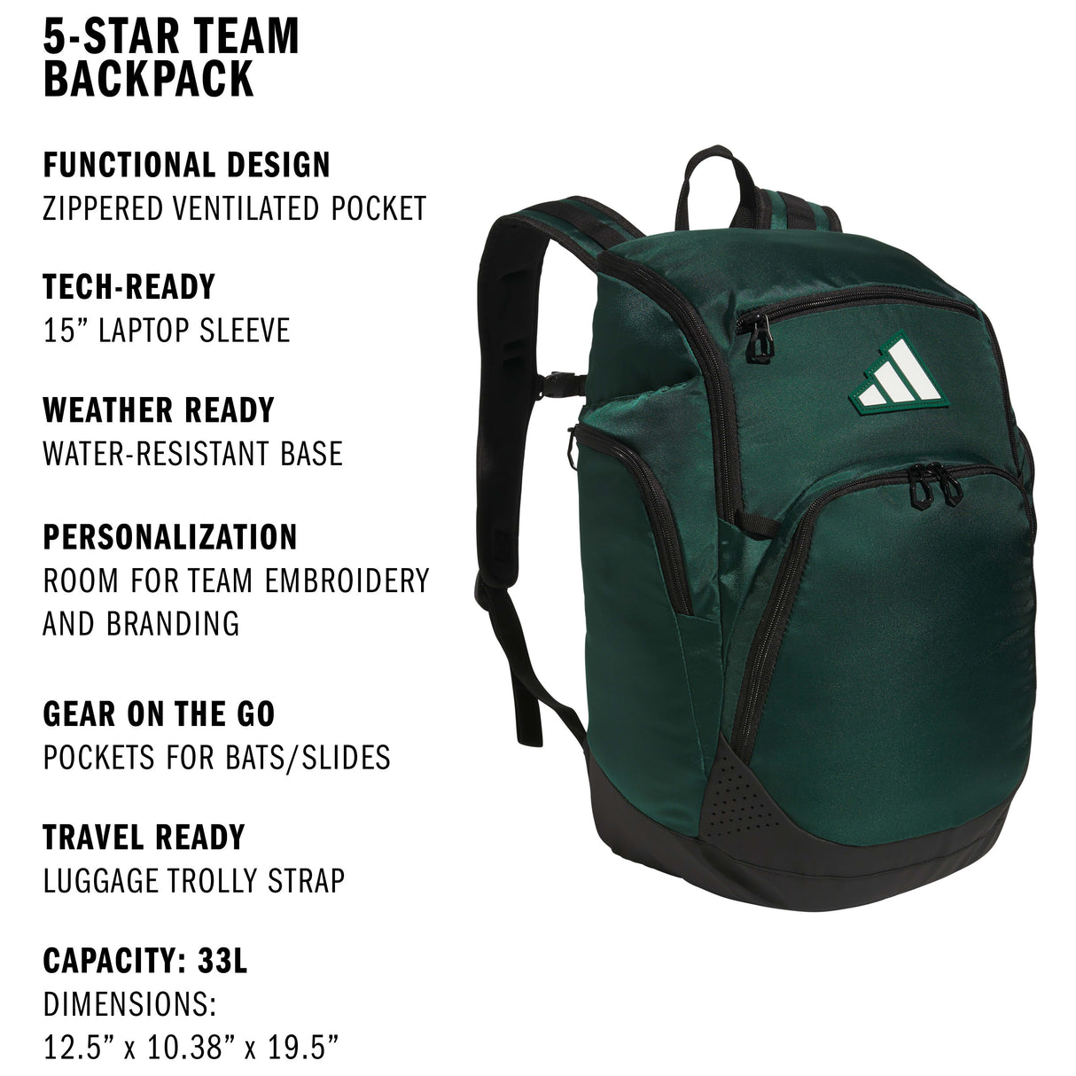 adidas estadio ii team backpack personalized adidas 5-Star Team 2 Backpack