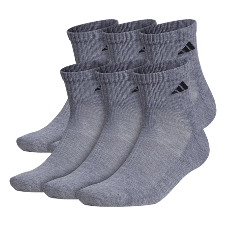 adidas Men's Athletic Cushioned 6-Pack Quarter Sock-1