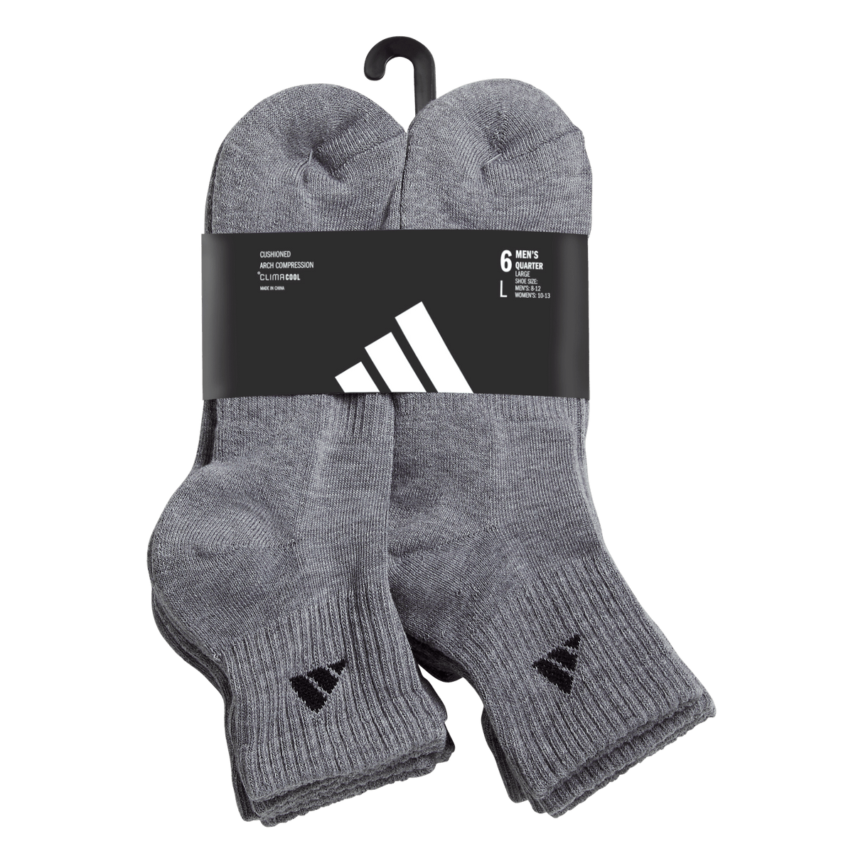 adidas Men's Athletic Cushioned 6-Pack Quarter Sock-9