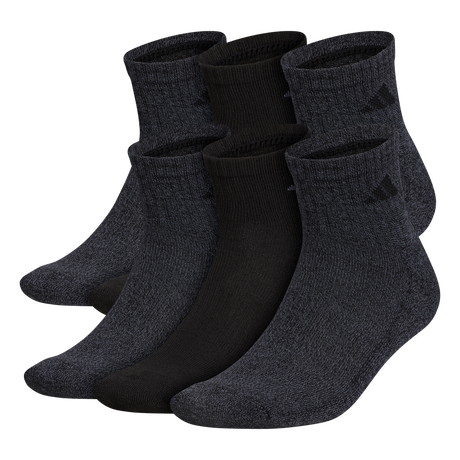 adidas Men's Athletic Cushioned 6-Pack Quarter Sock-1