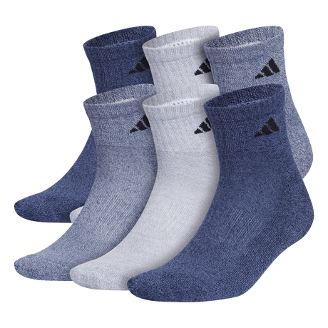 adidas Men's Athletic Cushioned 6-Pack Quarter Sock-1