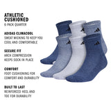 adidas Men's Athletic Cushioned 6-Pack Quarter Sock-2