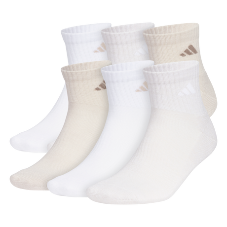 adidas Men's Athletic Cushioned 6-Pack Quarter Sock-1