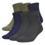 adidas Men's Athletic Cushioned 6-Pack Quarter Sock-1