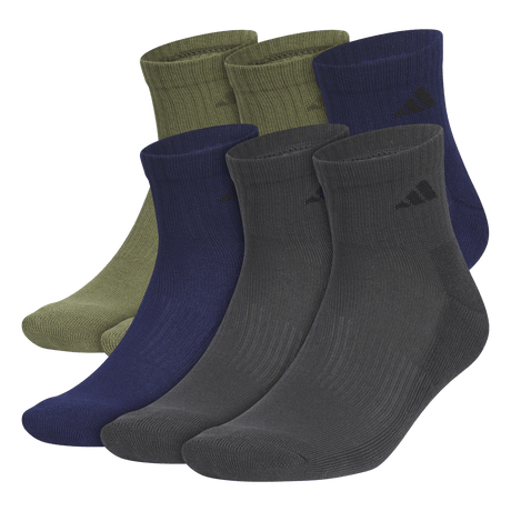 adidas Men's Athletic Cushioned 6-Pack Quarter Sock-1