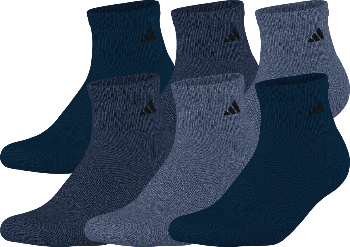 adidas Men's Athletic Cushioned 6-Pack Quarter Sock-1