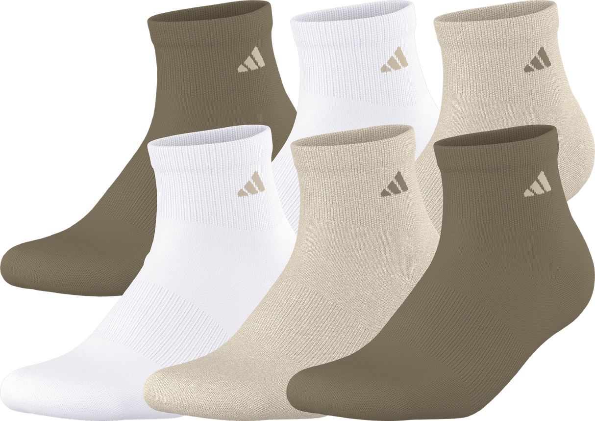 adidas Men's Athletic Cushioned 6-Pack Quarter Sock-1
