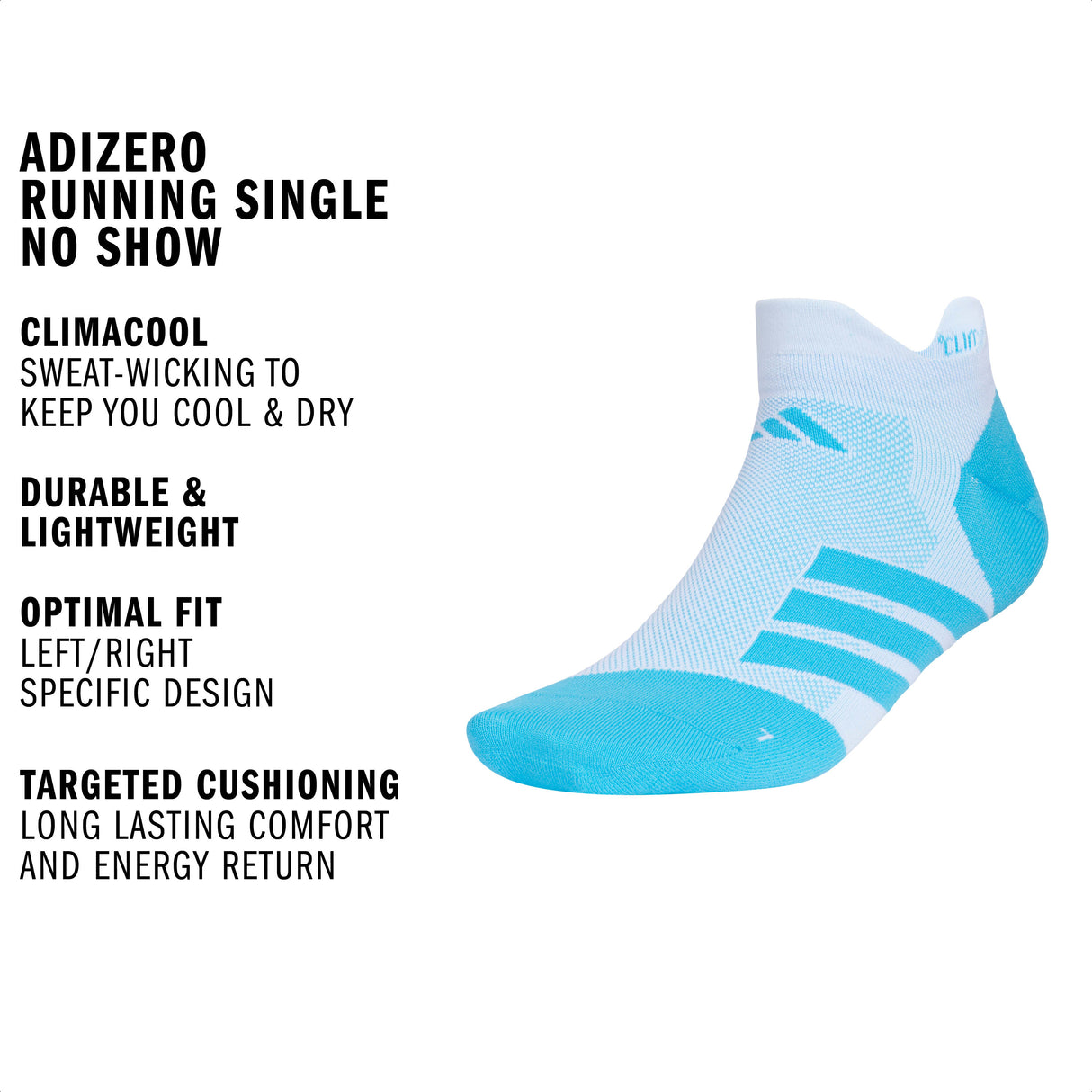 adidas Unisex Adizero Running Single No Show Sock-2