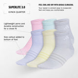 adidas Girl's Superlite 3.0 6-Pack Quarter Sock-2