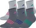 adidas Girl's Superlite 3.0 6-Pack Quarter Sock-1