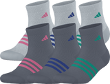 adidas Girl's Superlite 3.0 6-Pack Quarter Sock-1