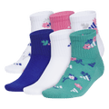 adidas Girl's Cushioned Graphic 6-Pack Quarter Sock-1