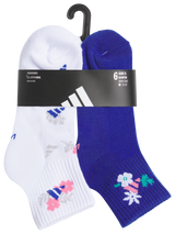 adidas Girl's Cushioned Graphic 6-Pack Quarter Sock-6