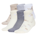 adidas Girl's Cushioned Graphic 6-Pack Quarter Sock-1