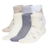 adidas Girl's Cushioned Graphic 6-Pack Quarter Sock-1